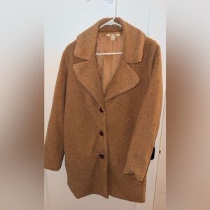 Francesca’s Tan Button-Up Teddy Coat